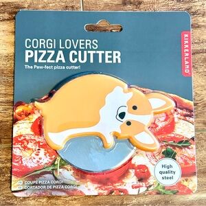 NEW Kikkerland Corgi Pizza Cutter kitchen cooking dog puppy orange white